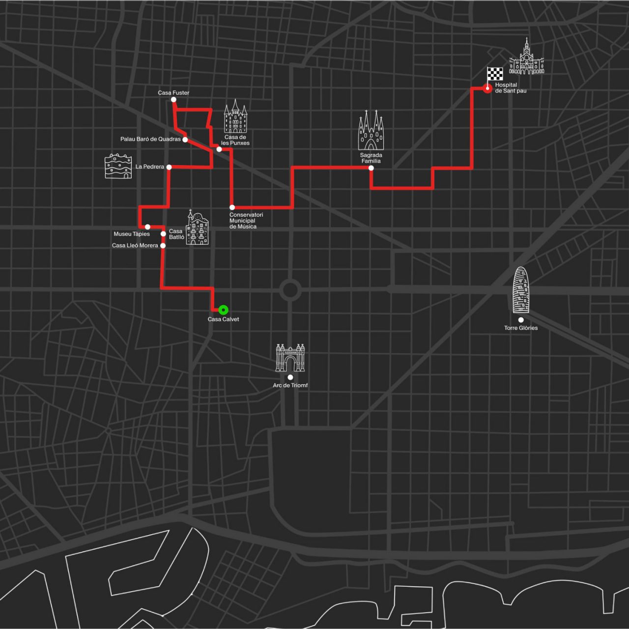 Mapa del circuit modernista