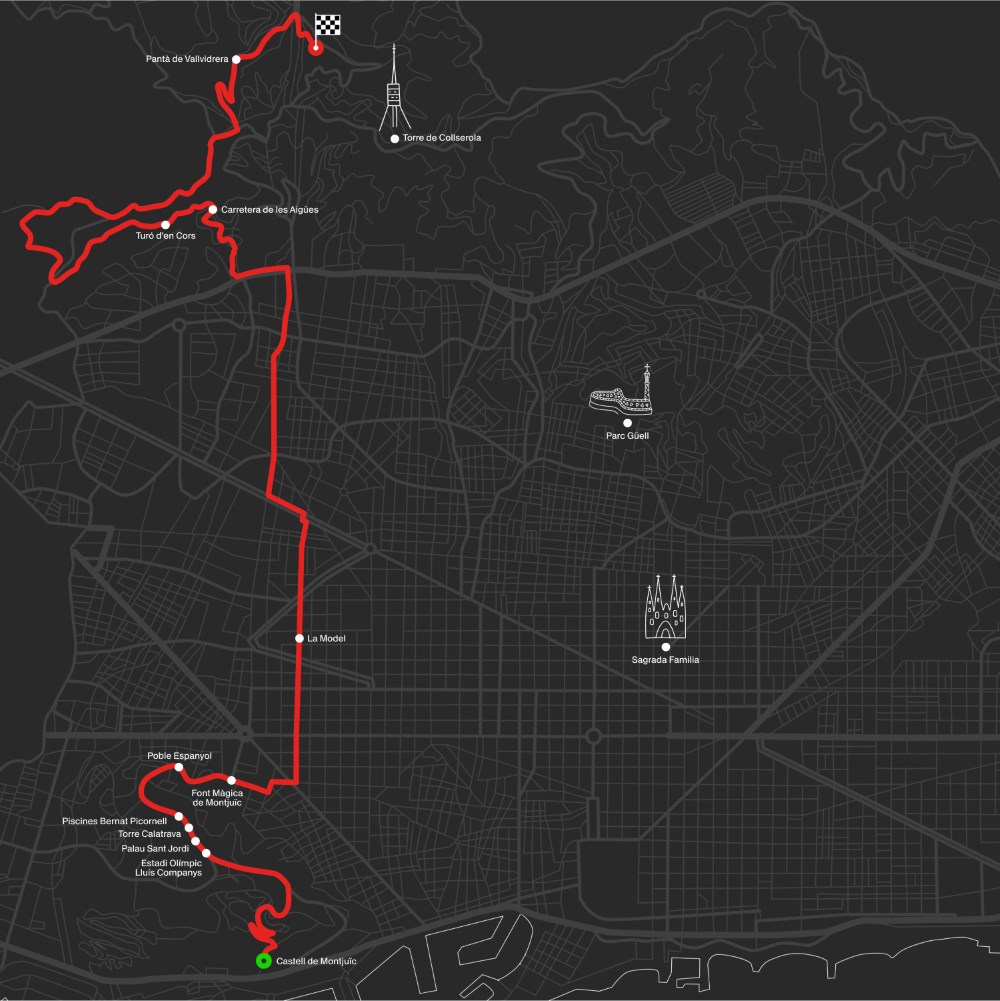 Mappa del percorso di corsa Mare e Montagna